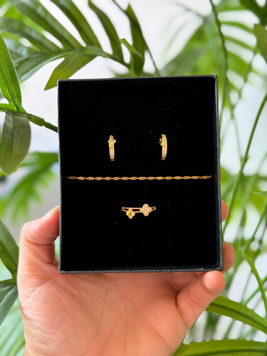 Combo Diamante – Pack Pulsera + Pendientes + Anillo Día de la Madre